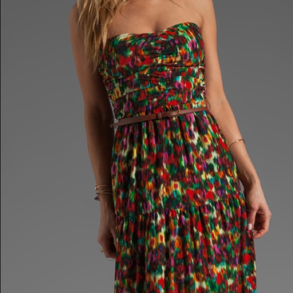 PJK Patterson Kincaid Strapless Floral Maxi Small